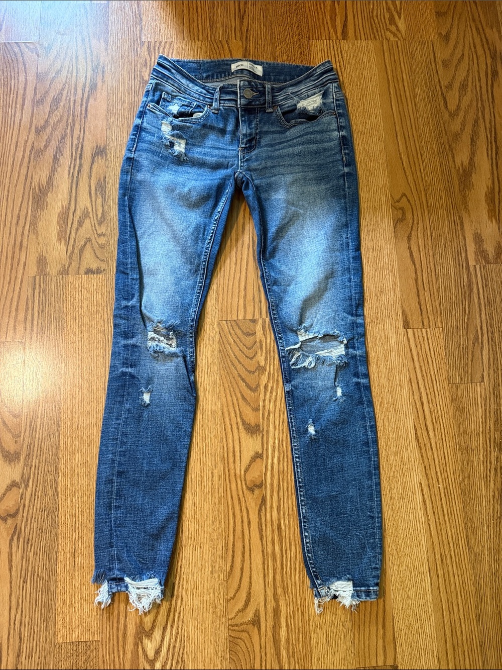 BKE Stella Women's Distressed Blue Skinny Jeans